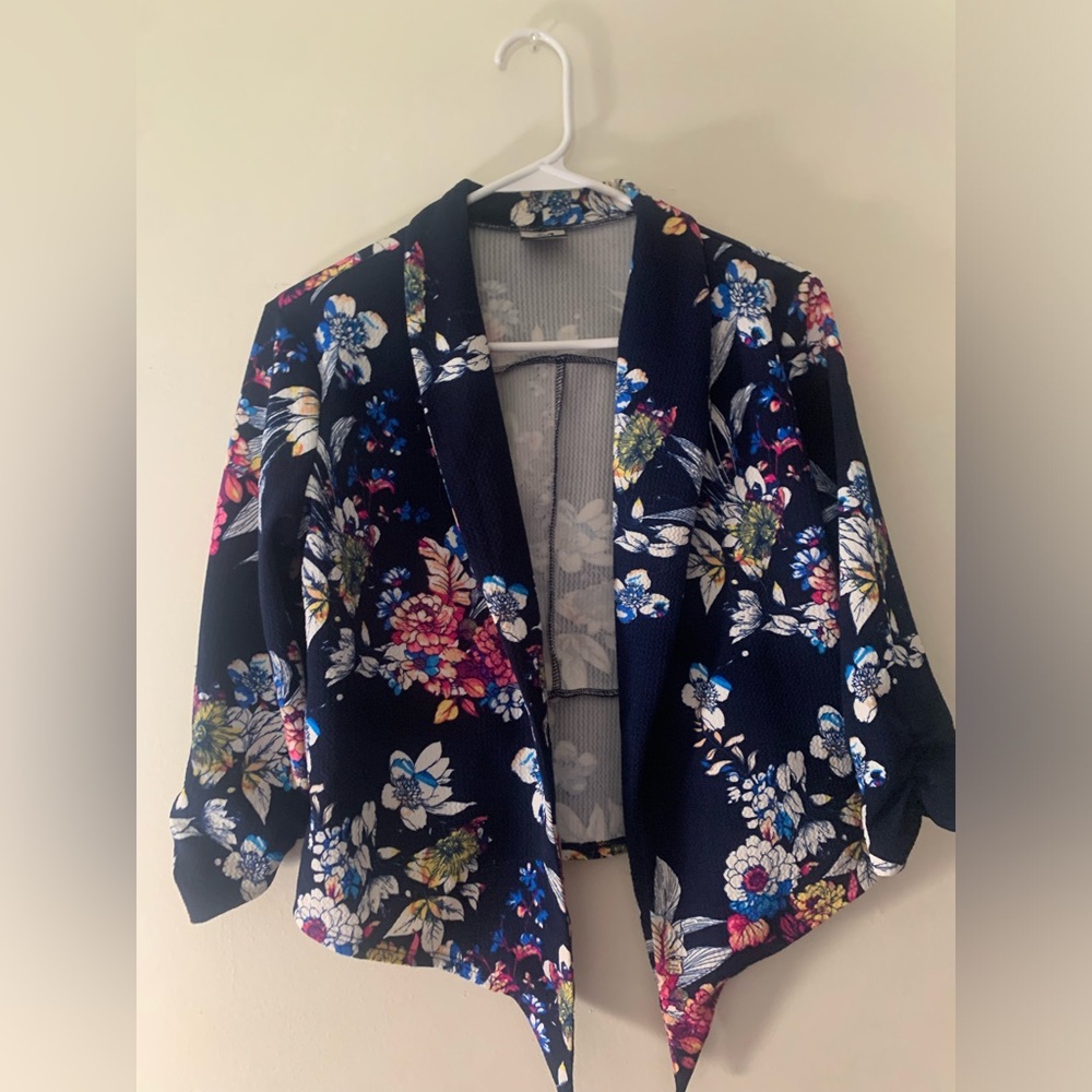 Floral Open Front Cardigan